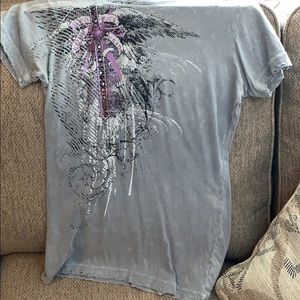 Cross with wings medium sinful shirt